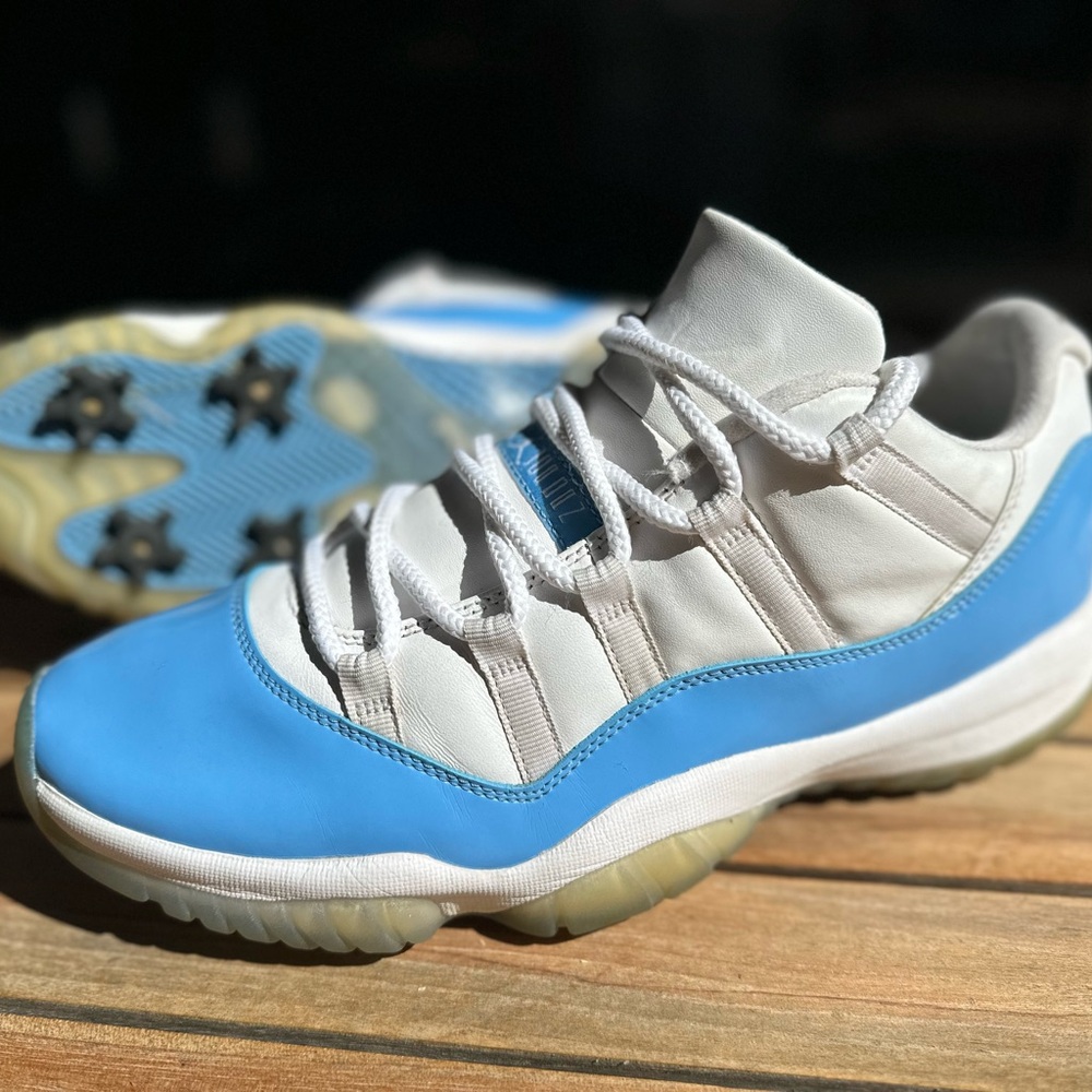 CUSTOM Golf Jordan 11 Retro Low UNC University Blue Sz 11.5 Great Condition